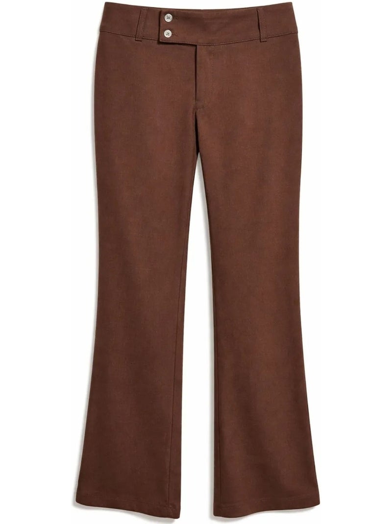 Pantalon femme à taille mi-haute évasé mixray Marron - Kiabi