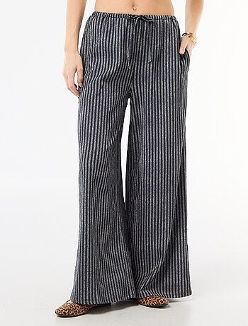 Pantalon large en maille femme