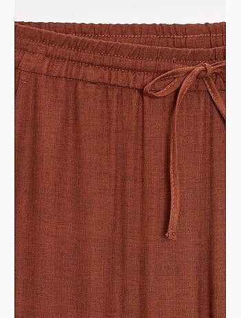 Pantalon femme ample en tissu tissé à taille à cordon dilvin