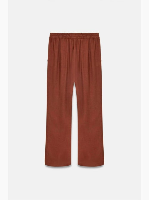 Pantalon femme ample en tissu tissé à taille à cordon dilvin - Kiabi Pantalon femme ample en tissu tissé à taille à cordon dilvin - Kiabi