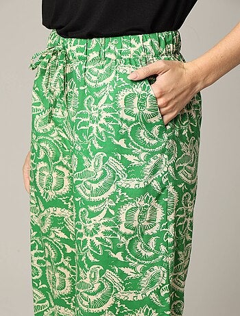 Pantalon femme bohème en viscose avec taille élastiquée 'Deeluxe'