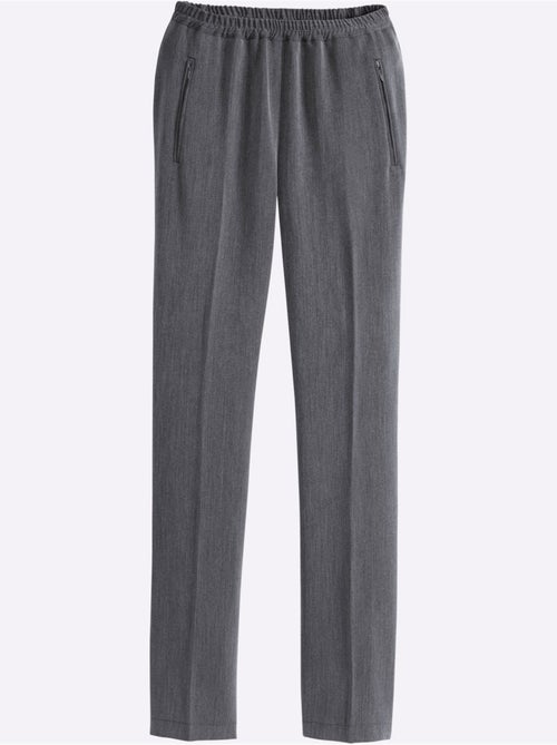 Pantalon femme chaud avec ceinture élastique et 2 poches - taille courte - moda vilona - Kiabi