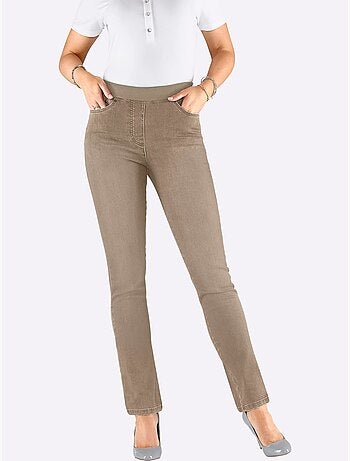 Jean en coton à ceinture intégrée et fermeture à bouton - Taille extra courte - Witt