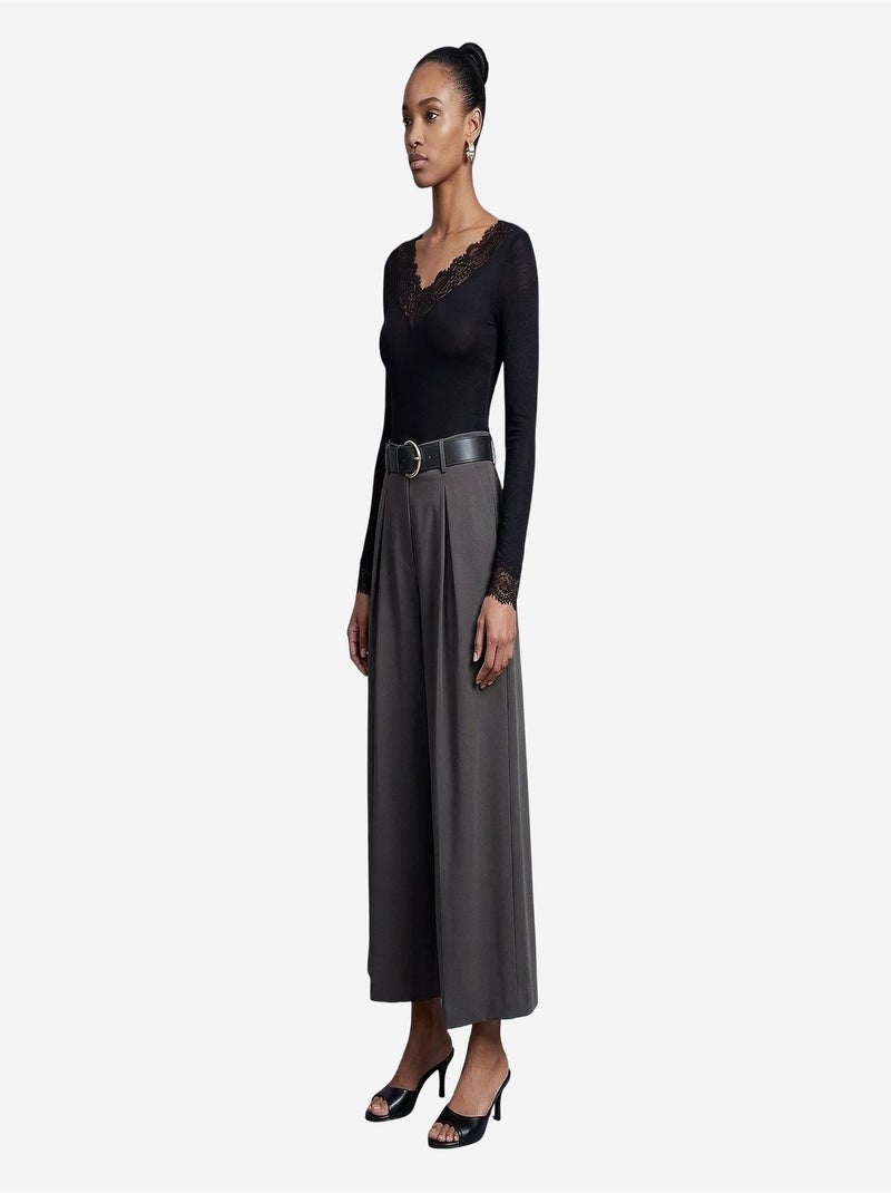 Pantalon femme dilvin Gris Noir - Kiabi