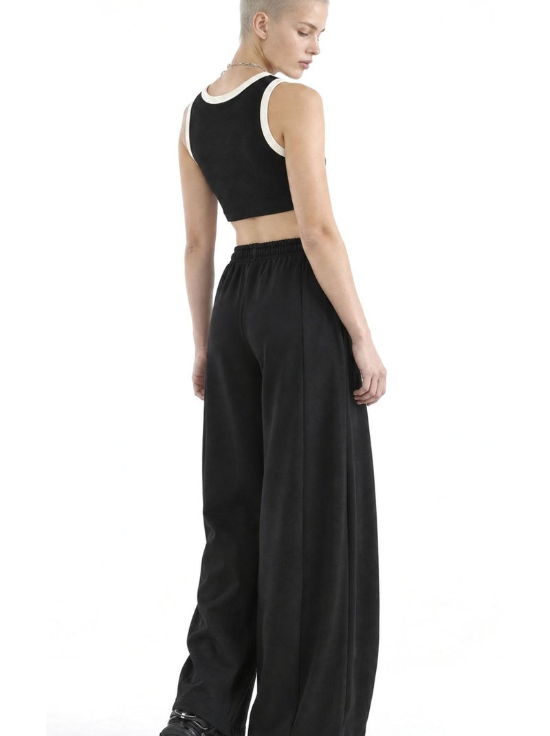 Pantalon femme en coton et élasthanne busem Noir - Kiabi