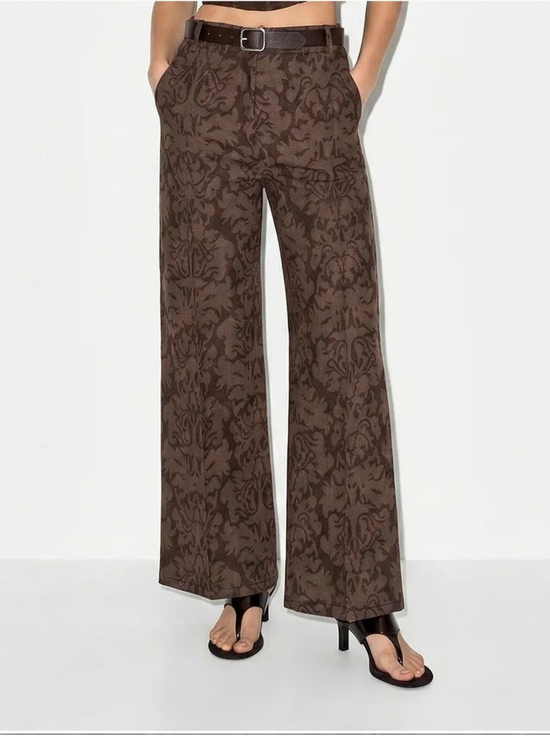 Pantalon femme en coton et élasthanne lucci Marron - Kiabi
