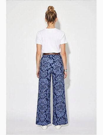 Pantalon femme en coton et élasthanne lucci
