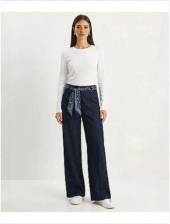 Pantalon femme en coton stretch lucci