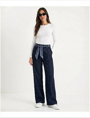 Pantalon femme en coton stretch lucci
