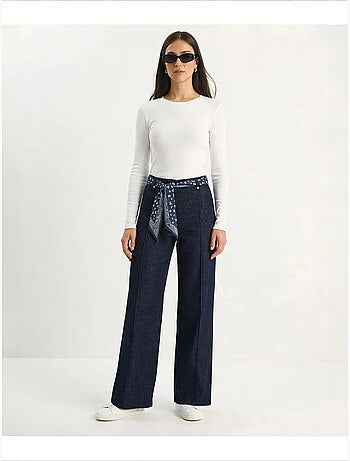 Pantalon femme en coton stretch lucci