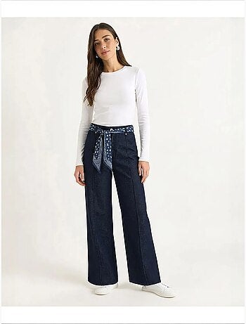 Pantalon femme en coton stretch lucci