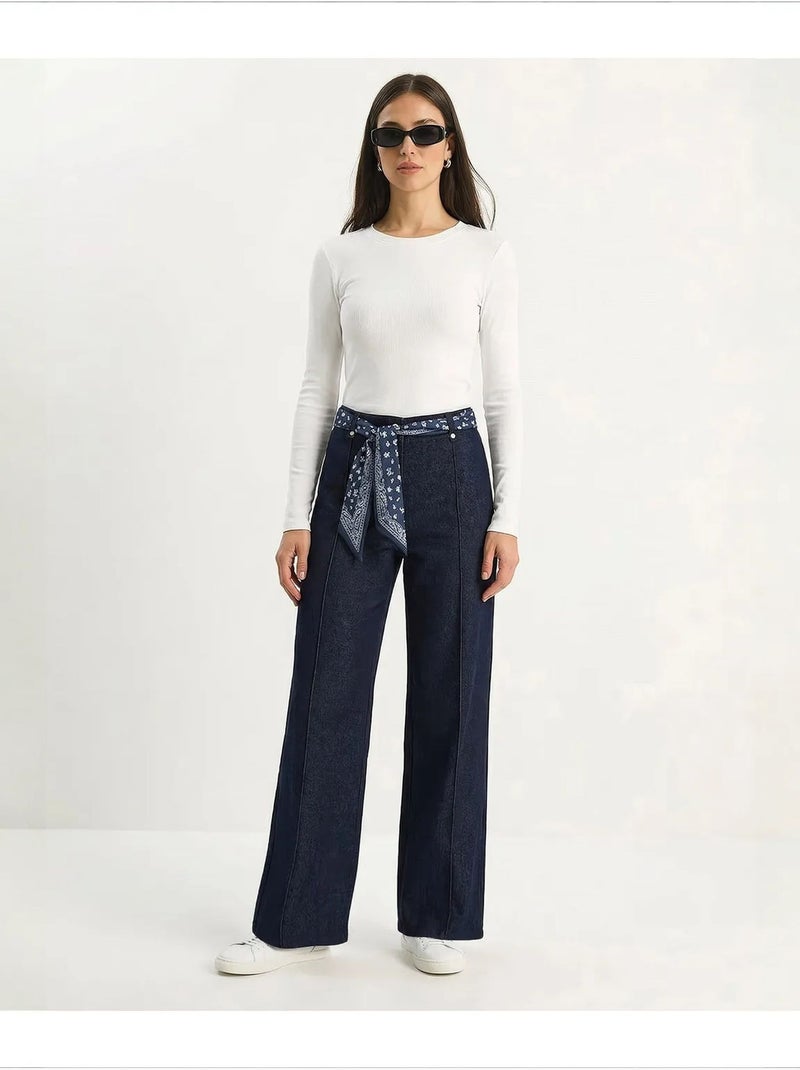 Pantalon femme en coton stretch lucci Bleu outremer - Kiabi