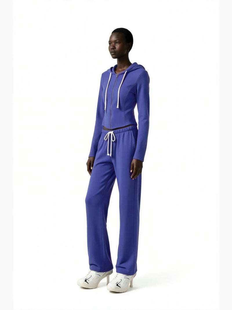 Pantalon femme en jersey à jambe large busem Bleu cobalt - Kiabi