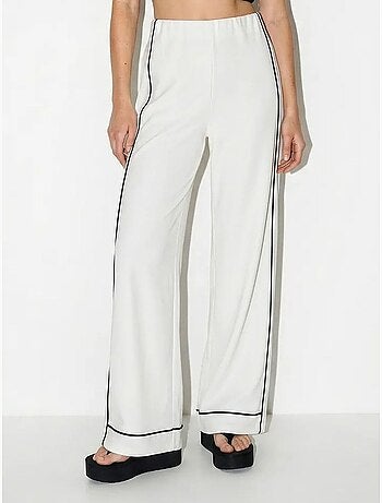 Pantalon femme en jersey à taille haute et jambe large lucci