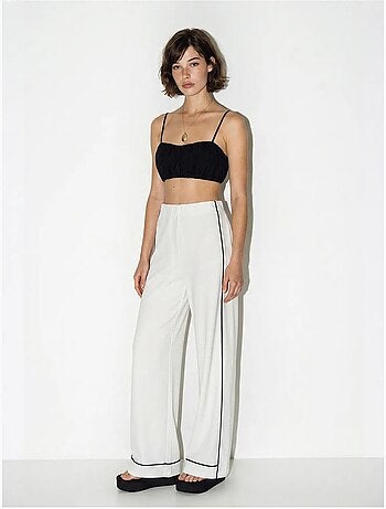 Pantalon femme en jersey à taille haute et jambe large lucci