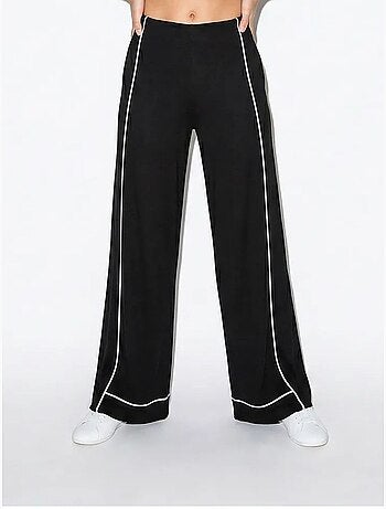 Pantalon femme en jersey à taille haute et jambe large lucci