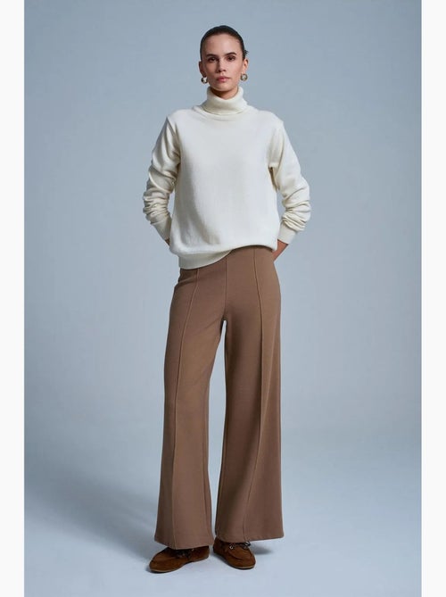 Pantalon femme en maille à jambe large dilvin - Kiabi