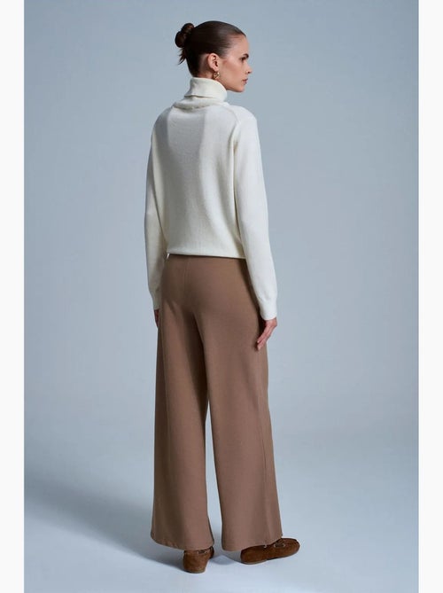 Pantalon femme en maille à jambe large dilvin - Kiabi