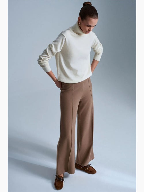 Pantalon femme en maille à jambe large dilvin - Kiabi