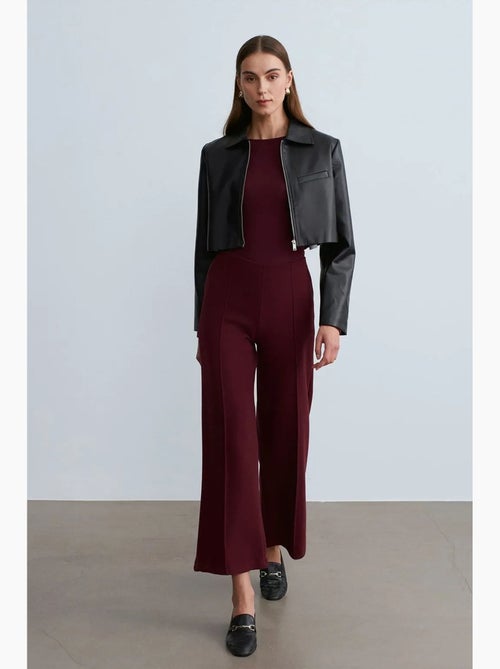 Pantalon femme en maille à jambe large dilvin - Kiabi Pantalon femme en maille à jambe large dilvin - Kiabi