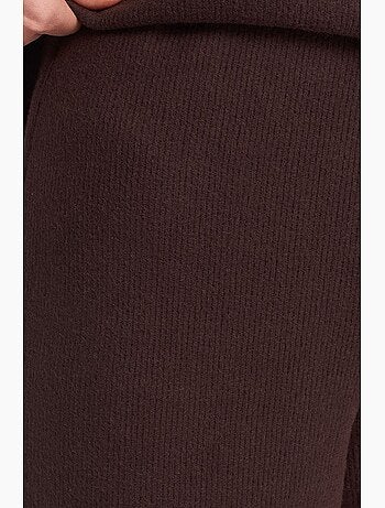 Pantalon femme en maille à taille haute et jambe large dilvin