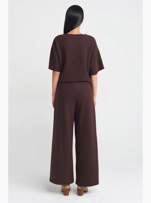 Pantalon femme en maille à taille haute et jambe large dilvin - Kiabi Pantalon femme en maille à taille haute et jambe large dilvin - Kiabi