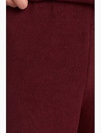Pantalon femme en maille à taille haute et jambe large dilvin