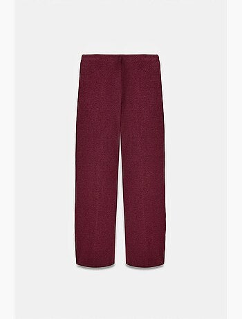 Pantalon femme en maille à taille haute et jambe large dilvin