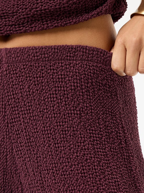 Pantalon femme en maille crinkle forme balloon - Kiabi