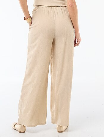 Pantalon femme en maille légère à coupe large