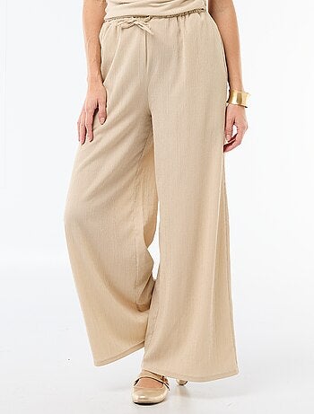 Pantalon femme en maille légère à coupe large