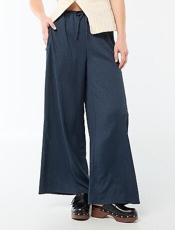 Pantalon femme en maille légère à coupe large