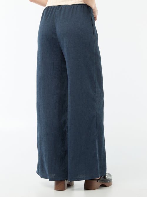 Pantalon femme en maille légère à coupe large - Kiabi