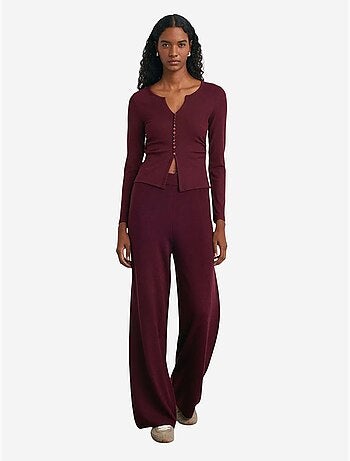 Pantalon femme en maille lurex à jambe large dilvin