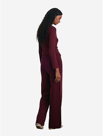 Pantalon femme en maille lurex à jambe large dilvin