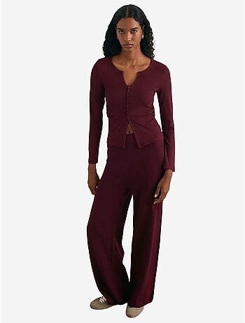 Pantalon femme en maille lurex à jambe large dilvin