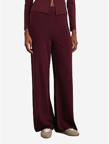 Pantalon femme en maille lurex à jambe large dilvin
