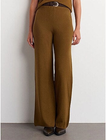 Pantalon femme en maille lurex à jambe large dilvin
