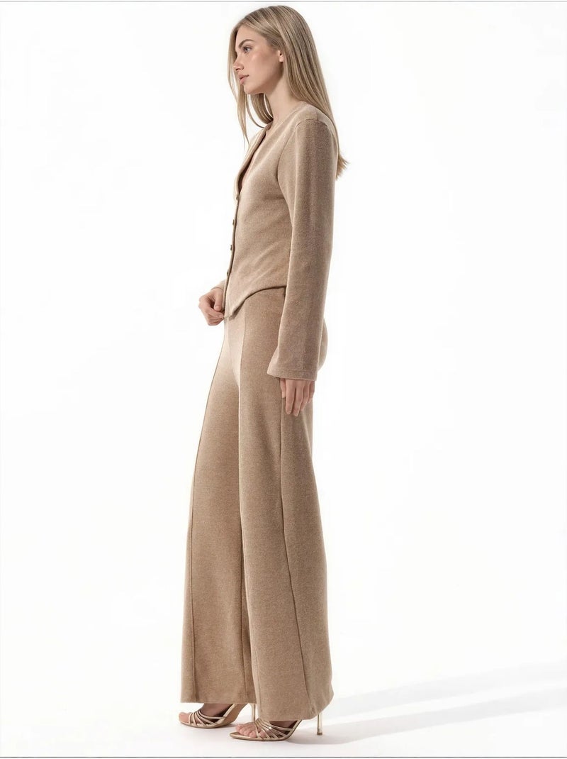 Pantalon femme en mélange coton busem Beige argile - Kiabi
