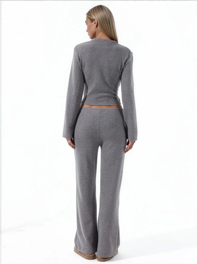 Pantalon femme en mélange coton busem Gris - Kiabi