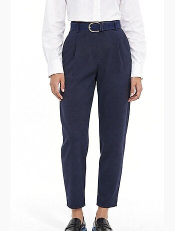 Pantalon femme en mélange coton stretch busem