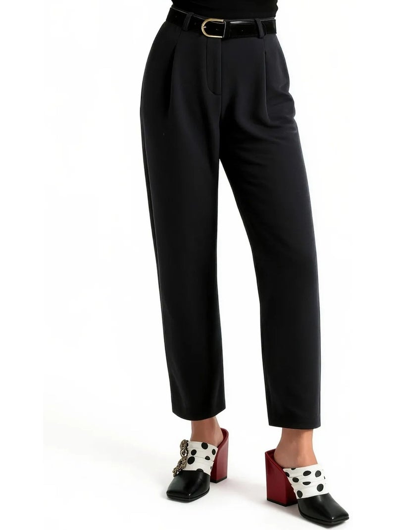 Pantalon femme en mélange coton stretch busem Noir - Kiabi