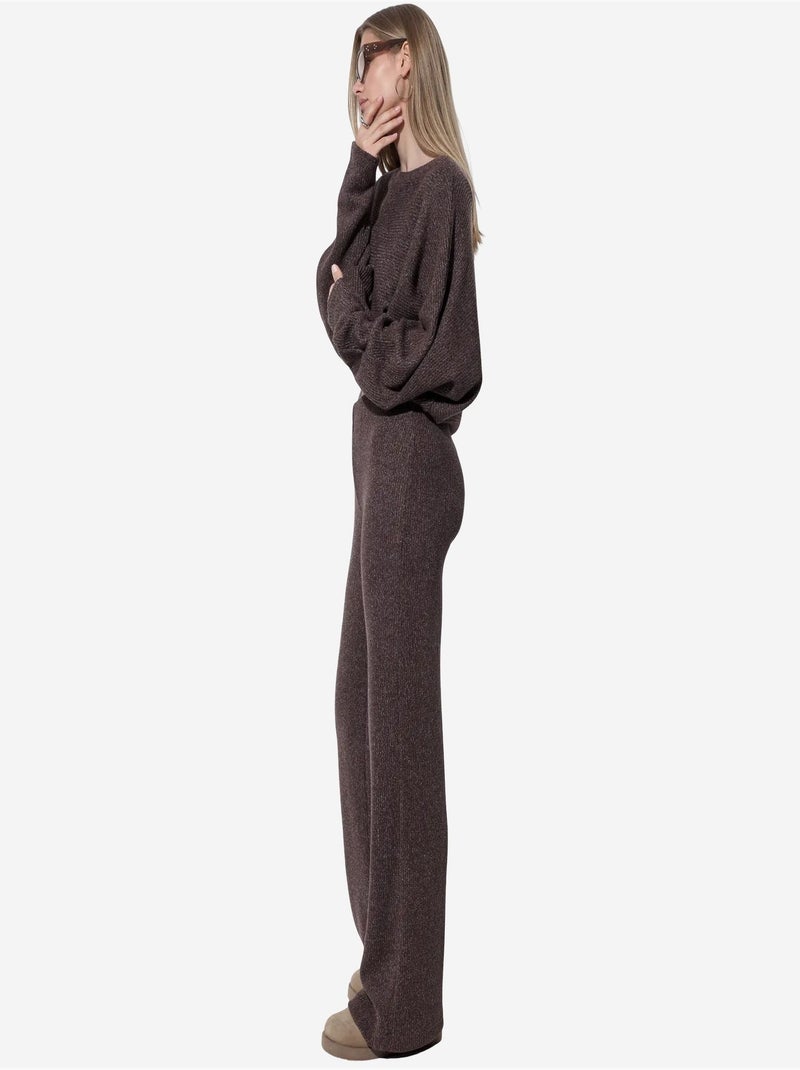 Pantalon femme en mélange de coton busem Gris Noir - Kiabi
