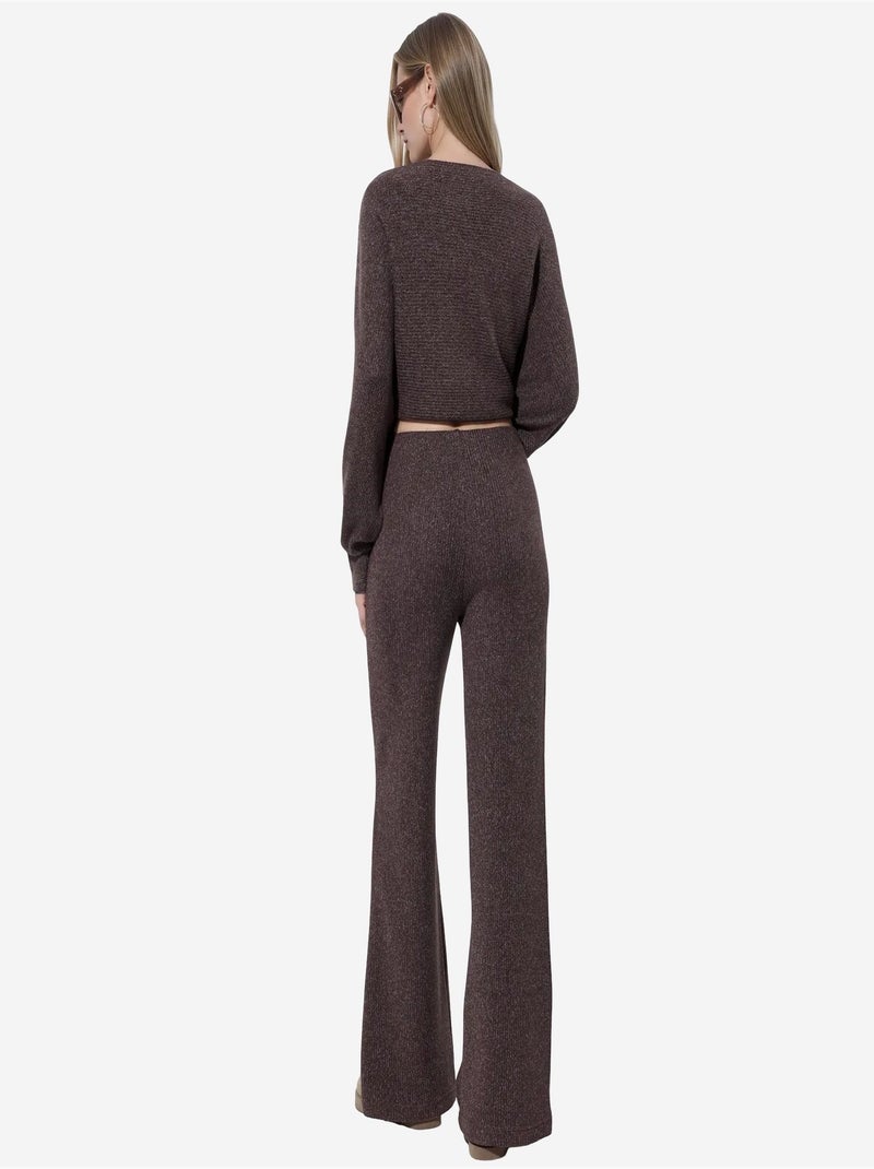 Pantalon femme en mélange de coton busem Gris Noir - Kiabi