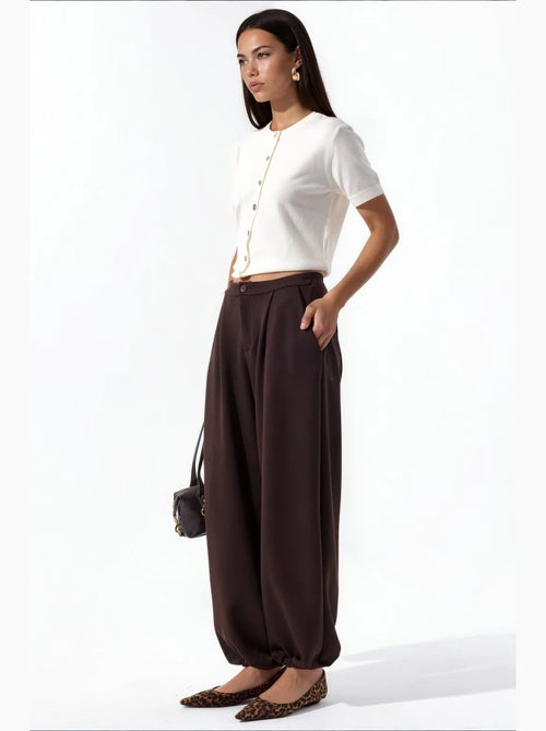 Pantalon femme en mélange de coton busem - Kiabi Pantalon femme en mélange de coton busem - Kiabi