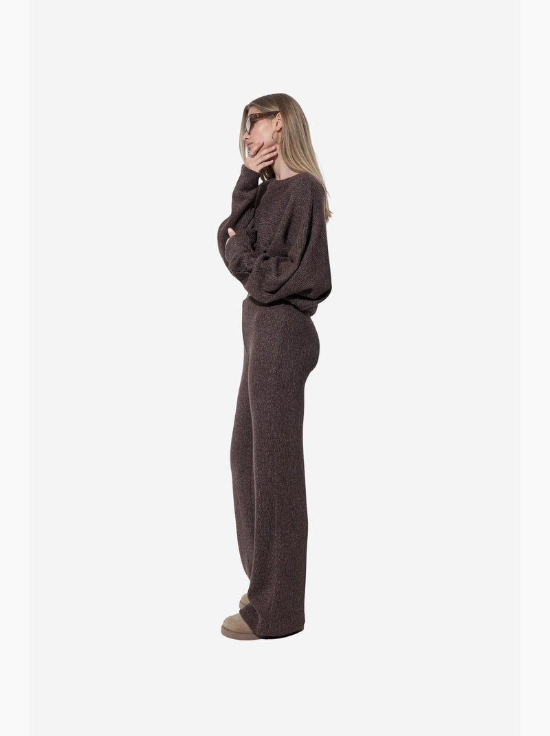 Pantalon femme en mélange de coton busem Marron foncé - Kiabi