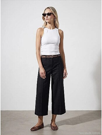 Pantalon femme en mélange de lin dilvin