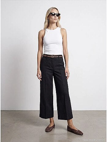 Pantalon femme en mélange de lin dilvin
