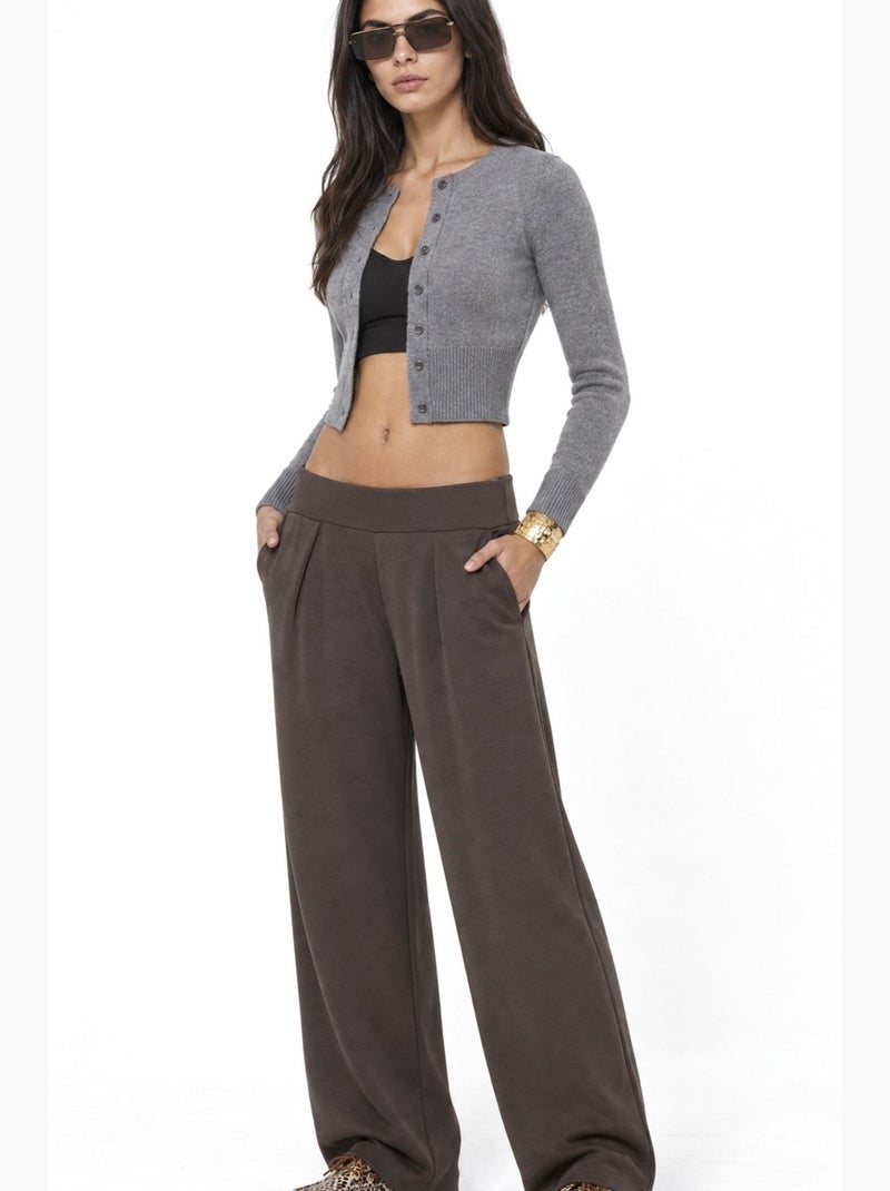 Pantalon femme en mélange modal busem Gris Noir - Kiabi