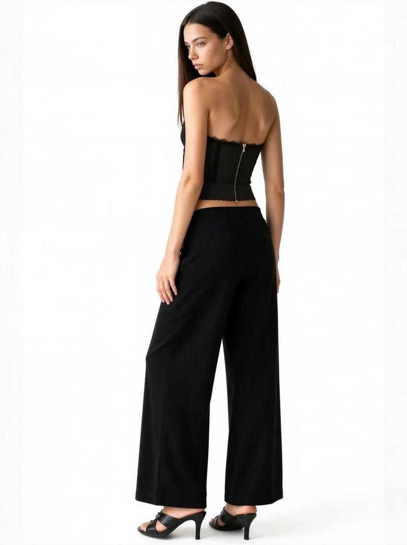 Pantalon femme en mélange modal busem Noir - Kiabi